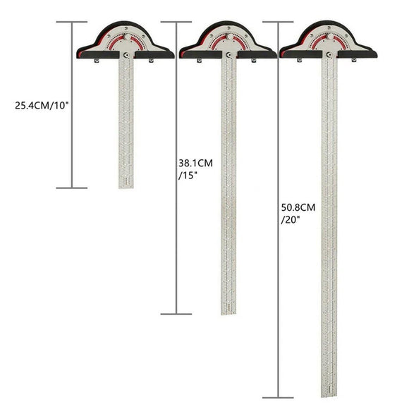 Woodworking Edge Ruler Protractor Angle Measuring Tool Carpenter - 15 inch - RnR Galore