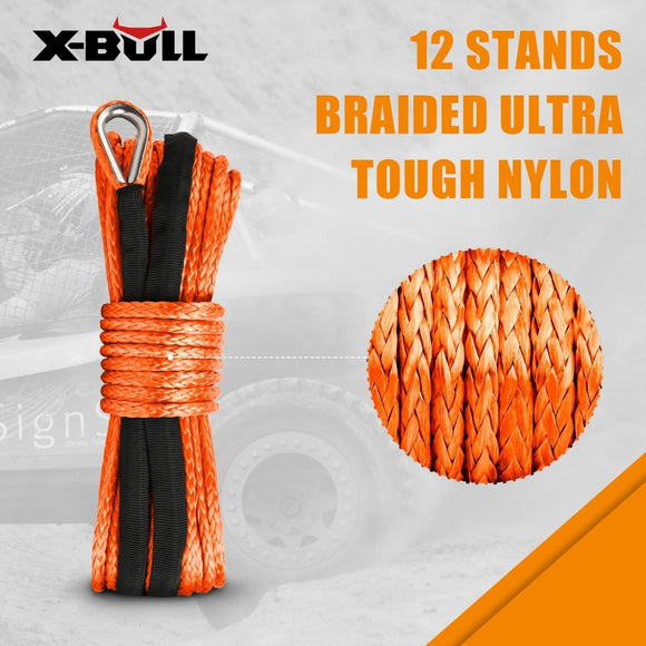X - BULL Dyneema Synthetic Rope Winch Cable SK75 5.5MM x 13M Car Tow Recovery Strap - RnR Galore