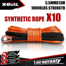 X - BULL Dyneema Synthetic Rope Winch Cable SK75 5.5MM x 13M Car Tow Recovery Strap - RnR Galore