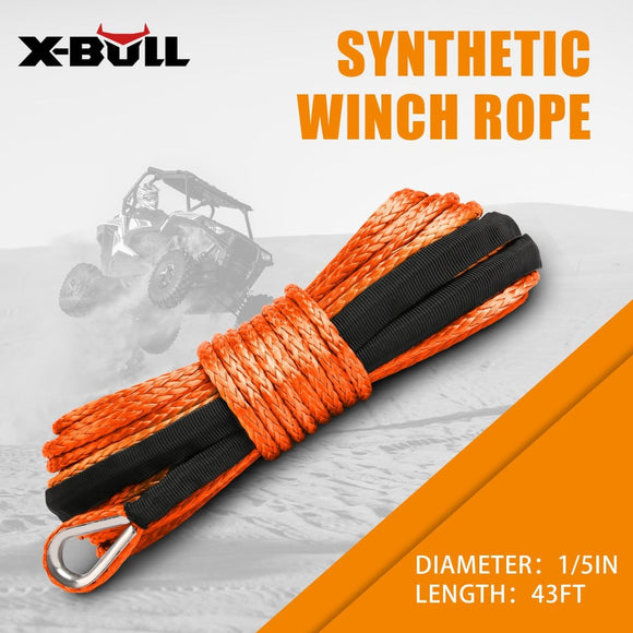 X - BULL Dyneema Synthetic Rope Winch Cable SK75 5.5MM x 13M Car Tow Recovery Strap - RnR Galore