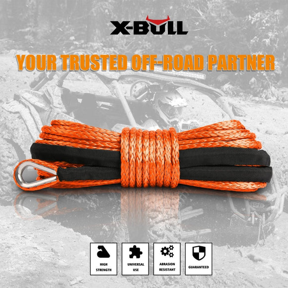 X - BULL Dyneema Synthetic Rope Winch Cable SK75 5.5MM x 13M Car Tow Recovery Strap - RnR Galore
