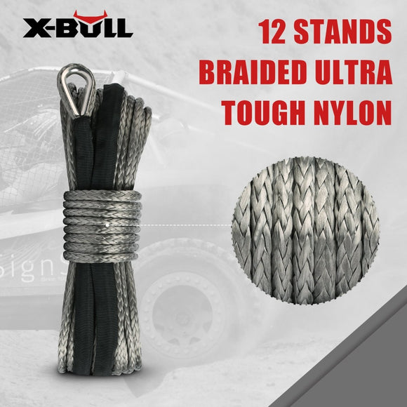 X - BULL Synthetic Dyneem Rope 5.5MM x 13M SK75 Car Tow Recovery Winch Cable Line - RnR Galore