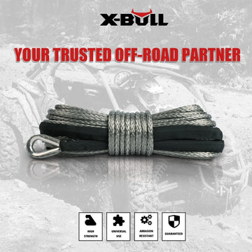 X - BULL Synthetic Dyneem Rope 5.5MM x 13M SK75 Car Tow Recovery Winch Cable Line - RnR Galore