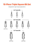 XZN Triple Square Spline Bit Socket Set 10 - Piece M4 - M18 Cr - V Steel Storage Case - RnR Galore