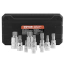 XZN Triple Square Spline Bit Socket Set 10 - Piece M4 - M18 Cr - V Steel Storage Case - RnR Galore