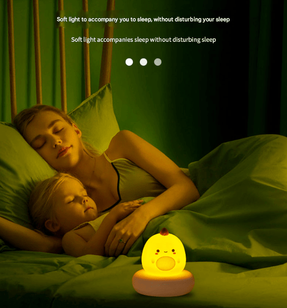 Yellow Deer Cute Animal LED Night Light - Rechargeable Silicone Nursery Lamp with Tap Control, Dimmable Bedside Light for Kids - RnR Galore