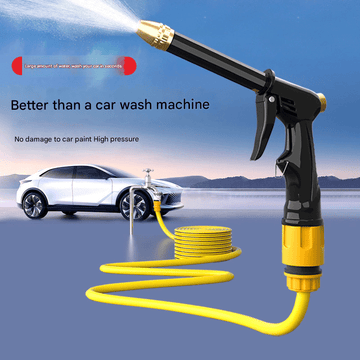 Yellow High - Pressure Car Wash Foam Gun & Hose Set - Adjustable Nozzle for Cleaning, Gardening & Pet Washing(5m) - RnR Galore