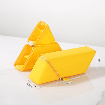 Yellow Transforming Silicone Pencil Case - Stand - Up Pen Holder & Stationery Organizer - RnR Galore