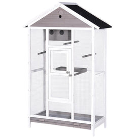 YES4PETS Wooden XXL Pet Cages Aviary Carrier Travel Canary Parrot Bird Cage Grey - RnR Galore