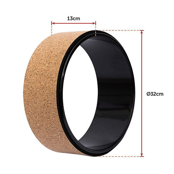 Yoga Pilates Wheel Cork Circle Prop Back Chest Hips Abdomen Stretch Roller - RnR Galore