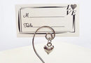 10 Pack of Silver Wedding Kissing Bell Name Card Stand Holder with Heart in Ring Bomboniere Favour Gift - RnR Galore