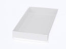 10 Pack of White Card Box - Clear Slide On Lid - 30 x 20 x 8cm - Large Beauty Product Gift Giving Hamper Tray Merch Fashion Cake Sweets Xmas - RnR Galore