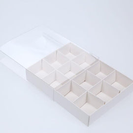 10 Pack of White Card Chocolate Sweet Soap Product Retail Gift Box - 12 bay 4x4x3cm Compartments - Clear Slide On Lid - 16x12x3cm - RnR Galore