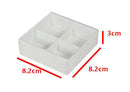 10 Pack of White Card Chocolate Sweet Soap Product Retail Gift Box - 4 Bay Compartments - Clear Slide On Lid - 8x8x3cm - RnR Galore