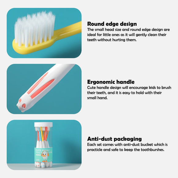 10 Pcs Set Rabbit Shape Super Soft Children's Toothbrushes for 2 to 8 Years - RnR Galore