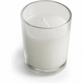 10 White Wax Clear Glass Holder Votive Candle - Wedding Event Centrepiece Table Decoration - RnR Galore