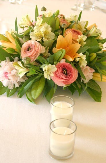 10 White Wax Clear Glass Holder Votive Candle - Wedding Event Centrepiece Table Decoration - RnR Galore
