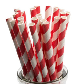 1000 Bulk Wholesale Pack Red White Drinking Straws Biodegradable Eco Paper Birthday Party Event Bistro Bar Cafe Take Away - RnR Galore