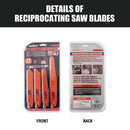 10Pc Reciprocating Saw Blades Set For Wood Metal Timber Demolition Cutting Tool - RnR Galore