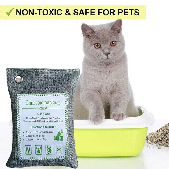 10PCS Air Purifying Bags Activated Bamboo Charcoal Freshener for Car Home Shoes 200g - RnR Galore