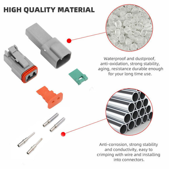 117PCS Deutsch Kit DT 2 Way Series Connector Plug Waterproof Auto Marine DT 2Pin - RnR Galore