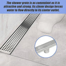 1200mm Bathroom Shower Stainless Steel Grate Drain w/Centre outlet Floor Waste Square Pattern - RnR Galore