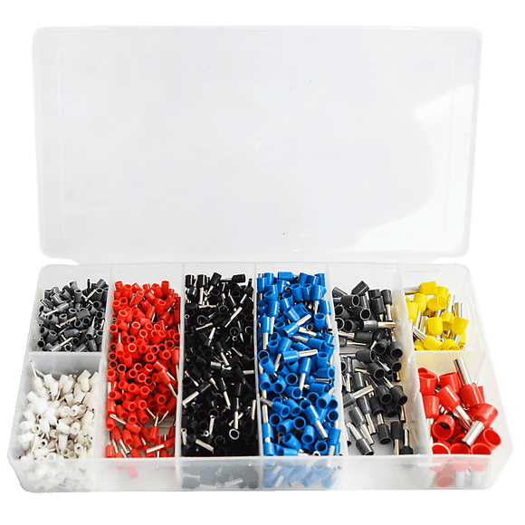 1200Pcs Bootlace Ferrule Crimper kit 0.25 - 10mm2 Cord End Ratchet Crimping Tool - RnR Galore