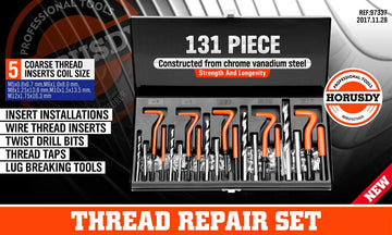 131Pc Metric Thread Repair Kit HSS Drill Helicoil Set Heli Coil Tap Insert with Case - RnR Galore