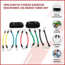 13PC Resistance Bands Set – Fitness Exercise Tubes with Handles & Leg Bands - RnR Galore