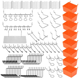 142Pc Pegboard Hooks Set Peg board Hanger Assortment Storage Trays Organizer Bin - RnR Galore