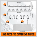 142Pc Pegboard Hooks Set Peg board Hanger Assortment Storage Trays Organizer Bin - RnR Galore