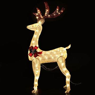 1.5M Christmas Lights Reindeer 100 LED Decorations Jingle Jollys - RnR Galore