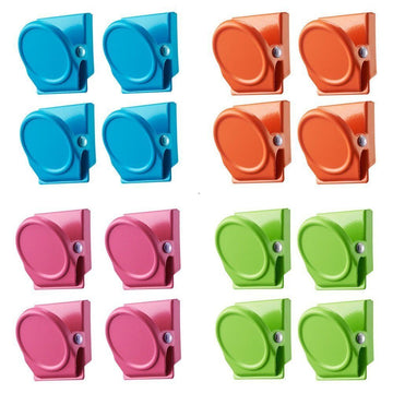 16Pc Magnetic Spring Clamps Magnet Refrigerator Clips Note Holder Fridge Tips - RnR Galore