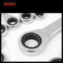 17Pc Ratchet Spanner Set Metric Combination Wrenches Open End Ring CR - V 8 - 24mm - RnR Galore