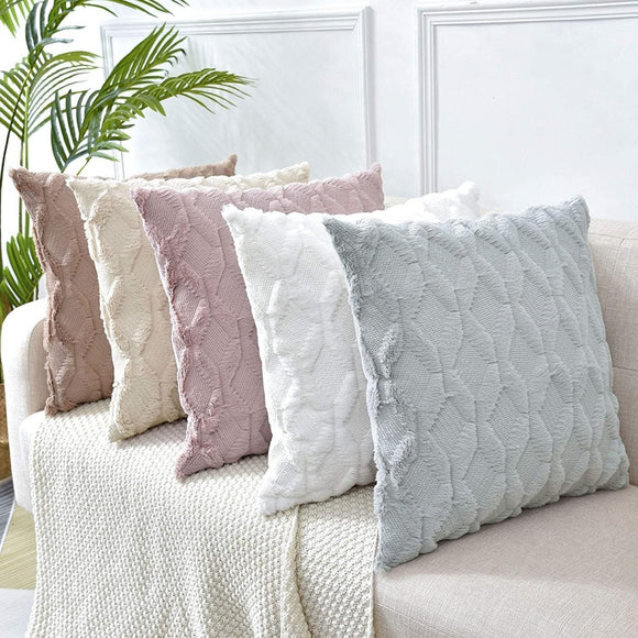 2 Pack Decorative Boho Throw Pillow Covers 45 x 45 cm (White) - RnR Galore