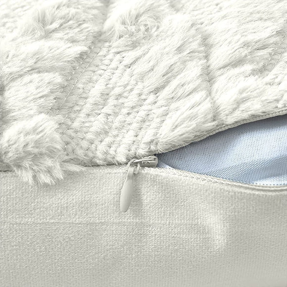 2 Pack Decorative Boho Throw Pillow Covers 45 x 45 cm (White) - RnR Galore