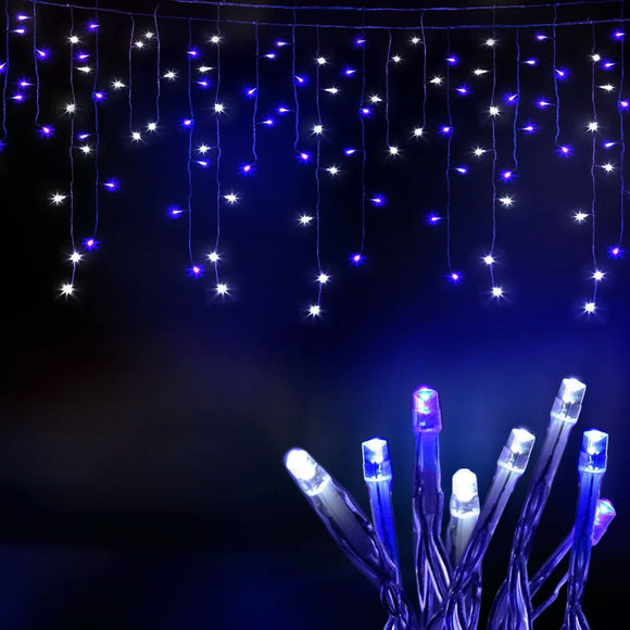 20M Christmas Lights Icicle Light 800 LED Blue White Decor Jingle Jollys - RnR Galore