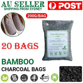 20PCS Air Purifying Bags Activated Bamboo Charcoal Freshener for Car Home Shoes 200g - RnR Galore
