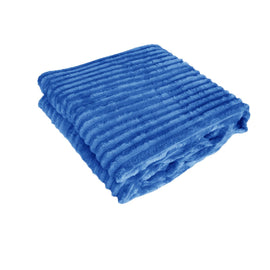 240GSM Corduroy Striped Throw Rug Blue - RnR Galore