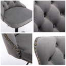 2x Height Adjustable Swivel Bar Stool Velvet Nailhead Barstool with Footrest - RnR Galore