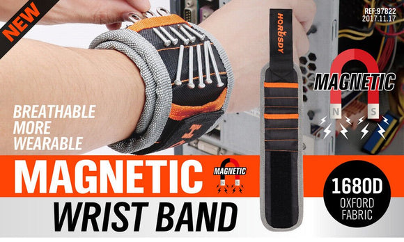 2x Strong Magnetic Wrist Band Magnet Strap Tool Holder Belt Screws Bolt Nut Nail - RnR Galore