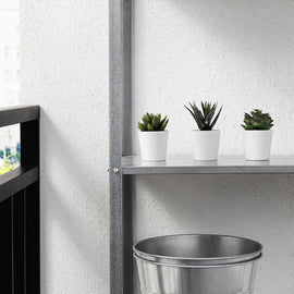 3 Pack of Artificial Succulent Potted Plants in White Plastic 6cm Pot Interior Decoration - RnR Galore