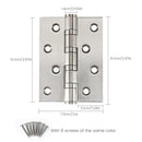304 Flat Pin Hinge Spring 2Pack 100mm Folding Butt Door Cabinet Hinges Folding Furniture Hardware - RnR Galore