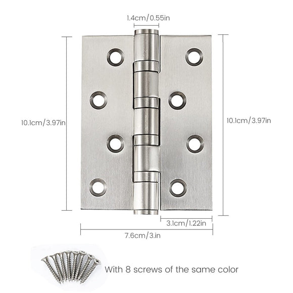 304 Flat Pin Hinge Spring 2Pack 100mm Folding Butt Door Cabinet Hinges Folding Furniture Hardware - RnR Galore