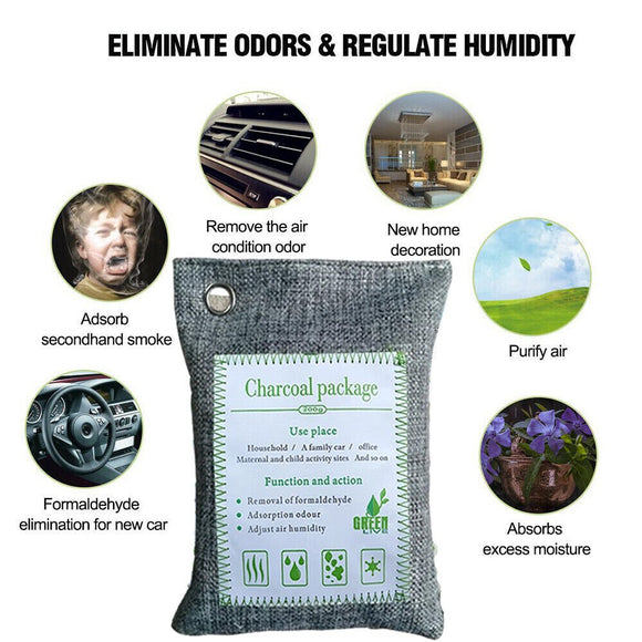 30PCS Air Purifying Bags Activated Bamboo Charcoal Freshener for Car Home Shoes 200g - RnR Galore