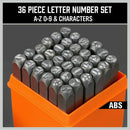 36Pc 6mm Number & Capital Letter Stamp Set Punches Metal Plastic Wood Leather - RnR Galore