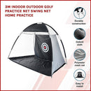 3m Indoor Outdoor Golf Practice Net Swing Net Home Practice - RnR Galore