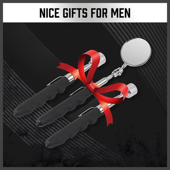 3Pc Magnetic Pick Up Tool & Swivel Inspection Mirror Telescoping Rod Heavy Duty - RnR Galore
