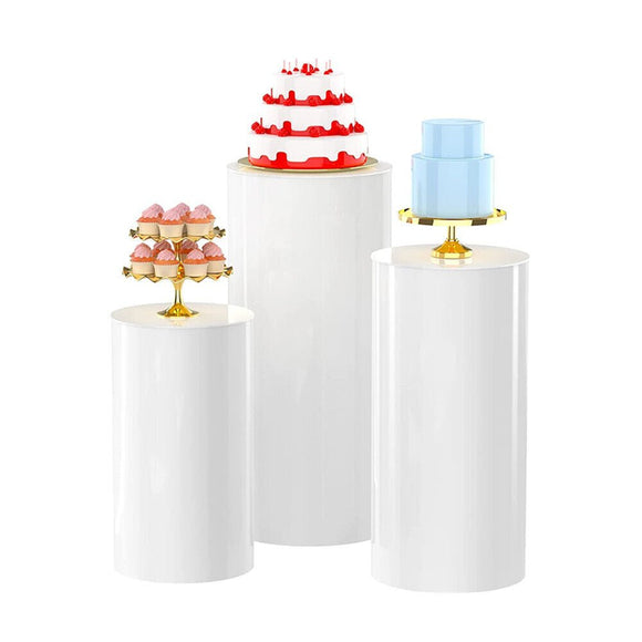 3PCS Display Stand Round Cylinder Pedestal w/ Balloon Set + LED Strip Wedding AU - RnR Galore