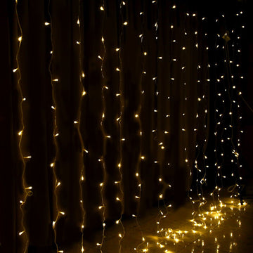 3X6M Christmas Lights Curtain Light Warm White 600 LED Jingle Jollys - RnR Galore